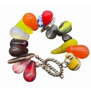 Mali Wedding Glass Beaded Bracelet Bohemian Toggle Closure